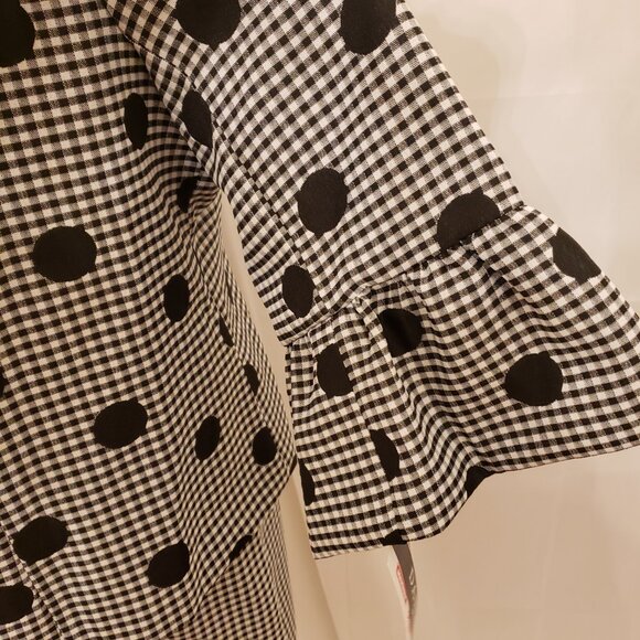 Danillo Black & White 2-PC Plaid & Polka Dot Dress Suit, Size 18W - Picture 6 of 11